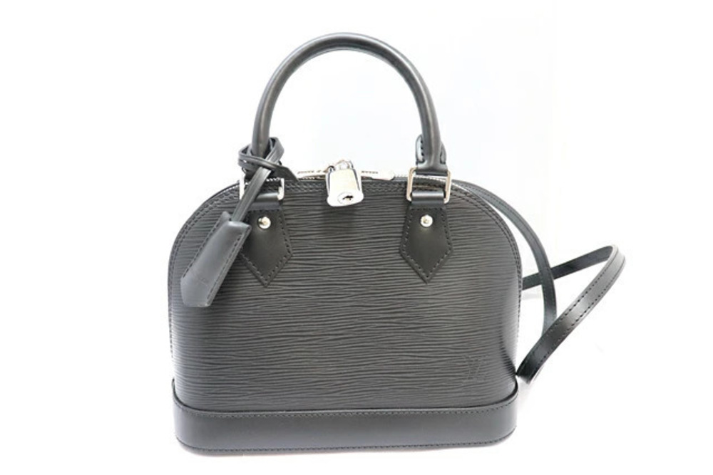 LOUIS VUITTON Alma Shoulder Bag Epi Noir Black